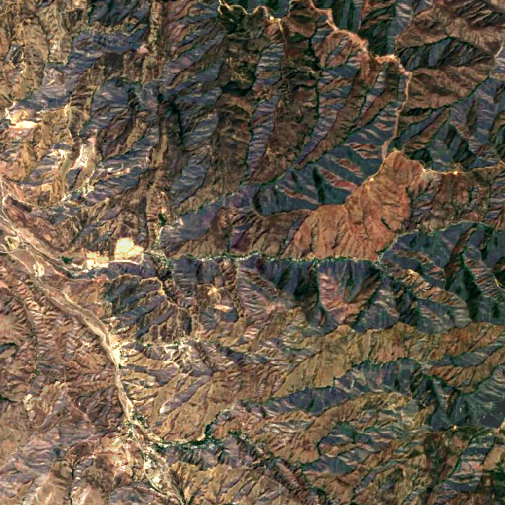 Silverado Canyon seen from above (Sentinel-2)