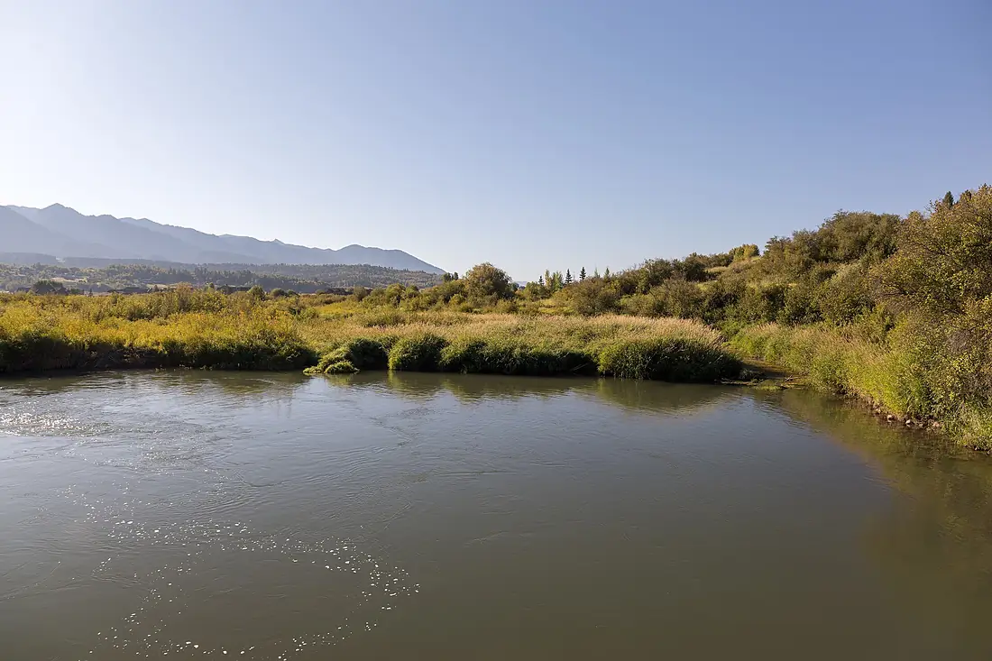 Salt River running through Star Valley, Wyoming, US