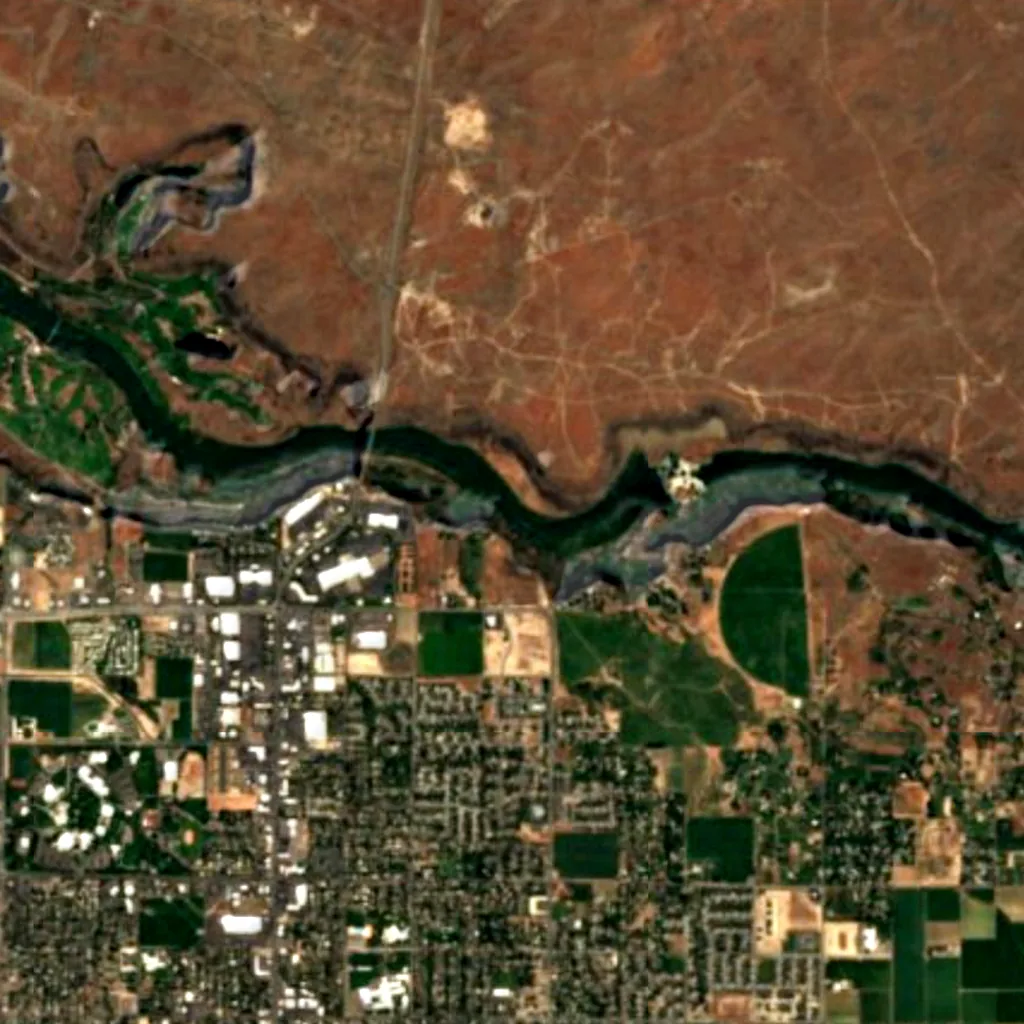 Snake River Canyon seen from above (Sentinel-2)