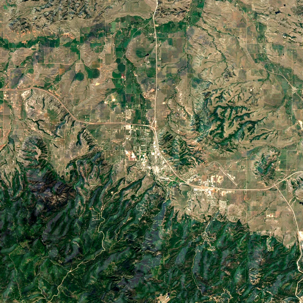 Spearfish Canyon seen from above (Sentinel-2)