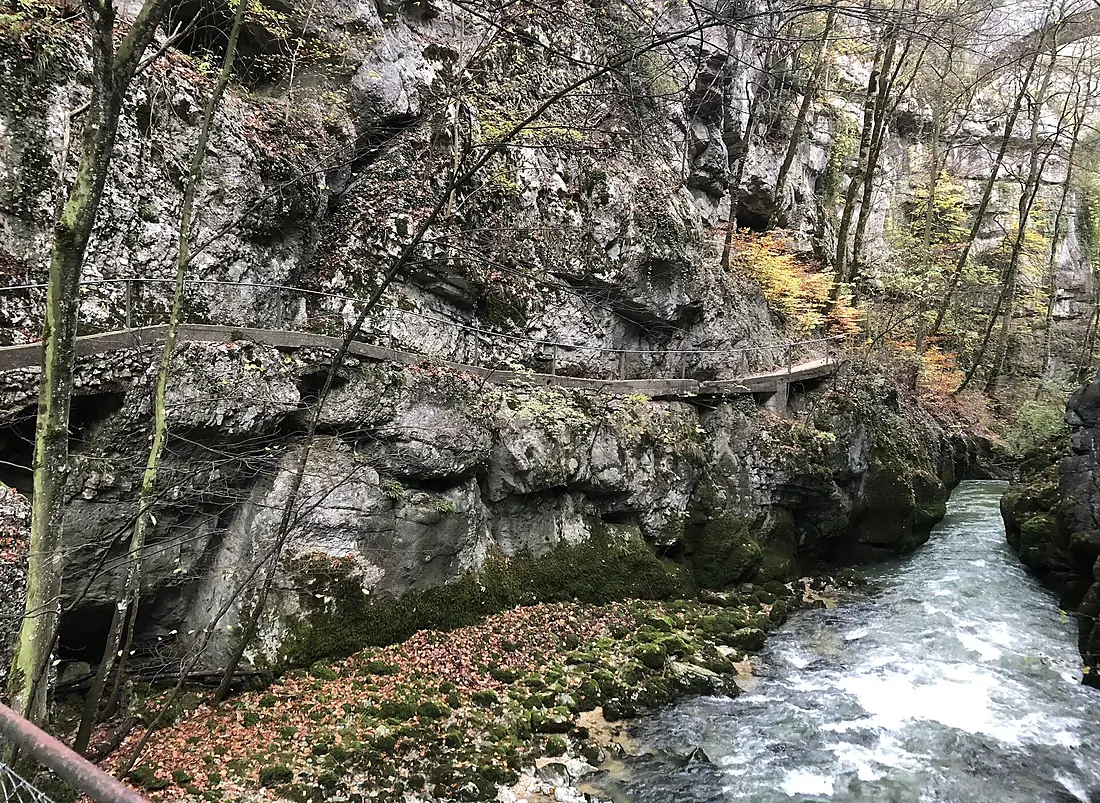 Felsenweg in der Taubenlochschlucht