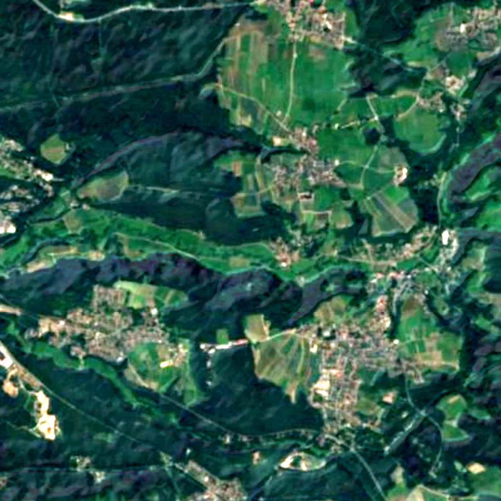 Teufelskirche von Grünsberg seen from above (Sentinel-2)