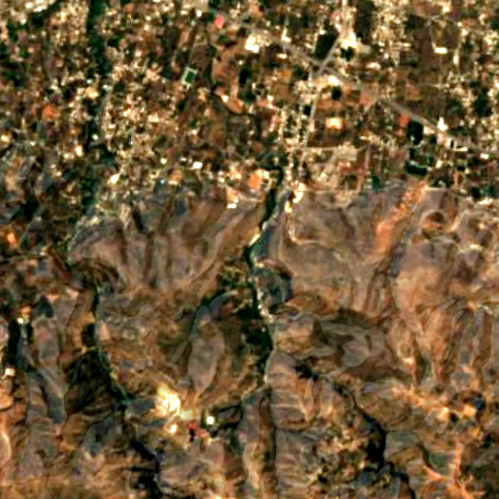 Theriso Gorge seen from above (Sentinel-2)