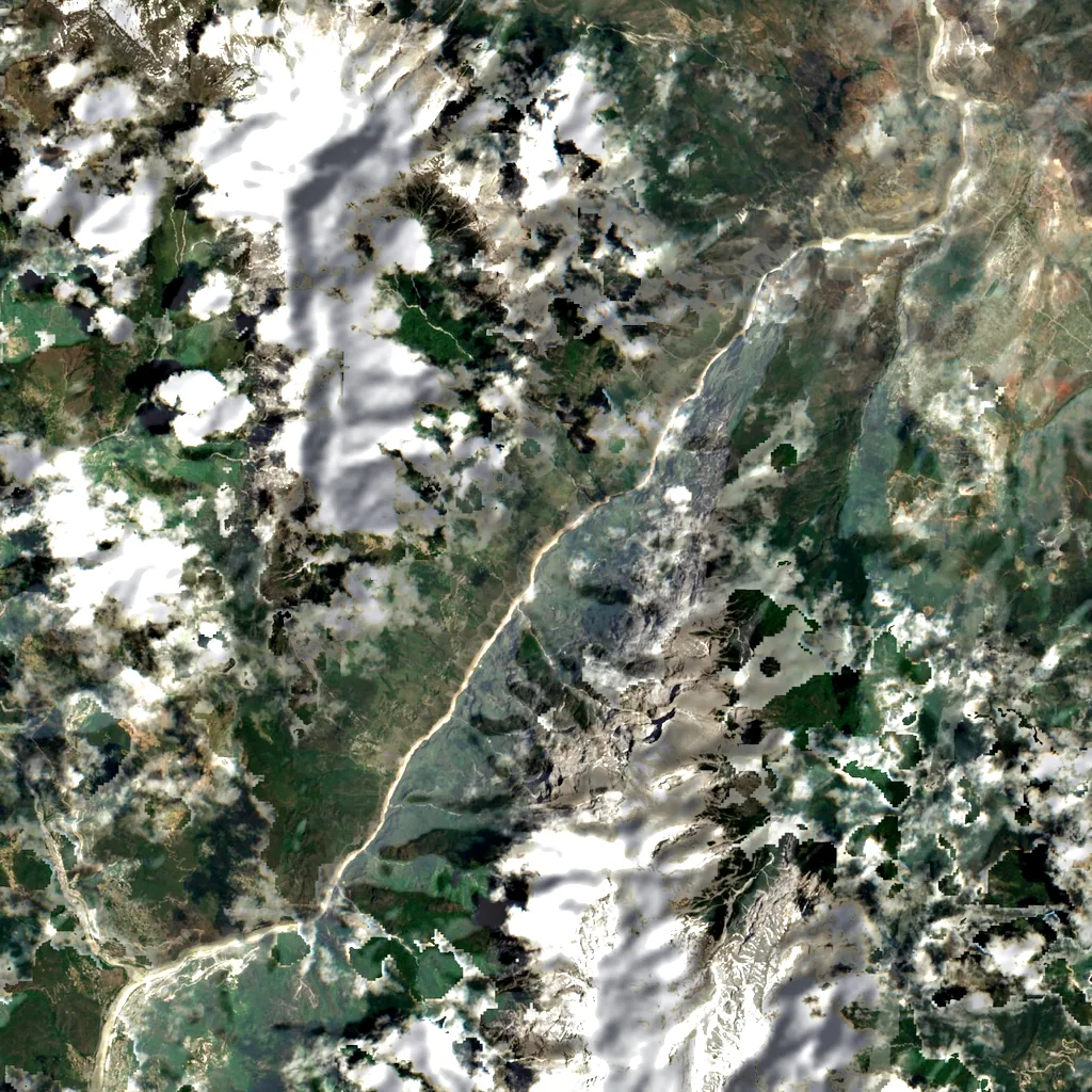 Tiger Leaping Gorge seen from above (Sentinel-2)