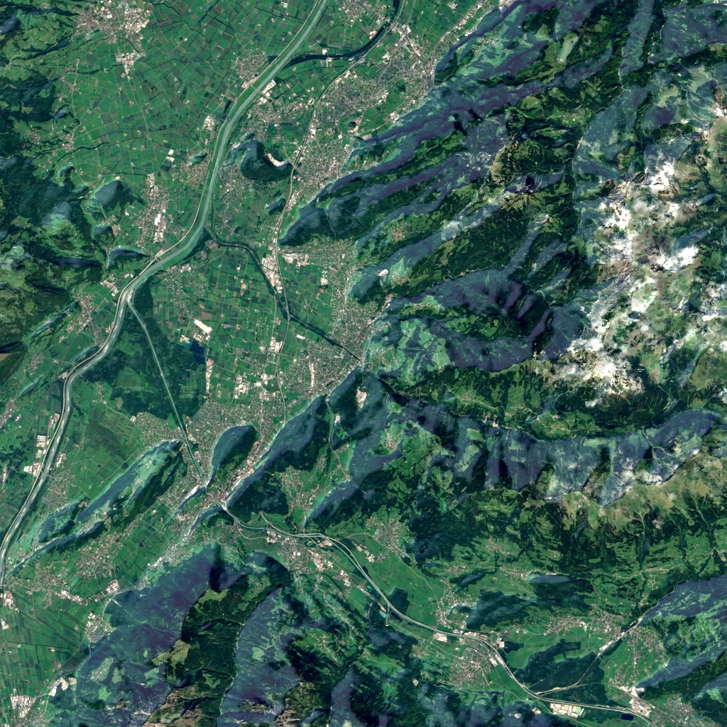 Üble Schlucht seen from above (Sentinel-2)