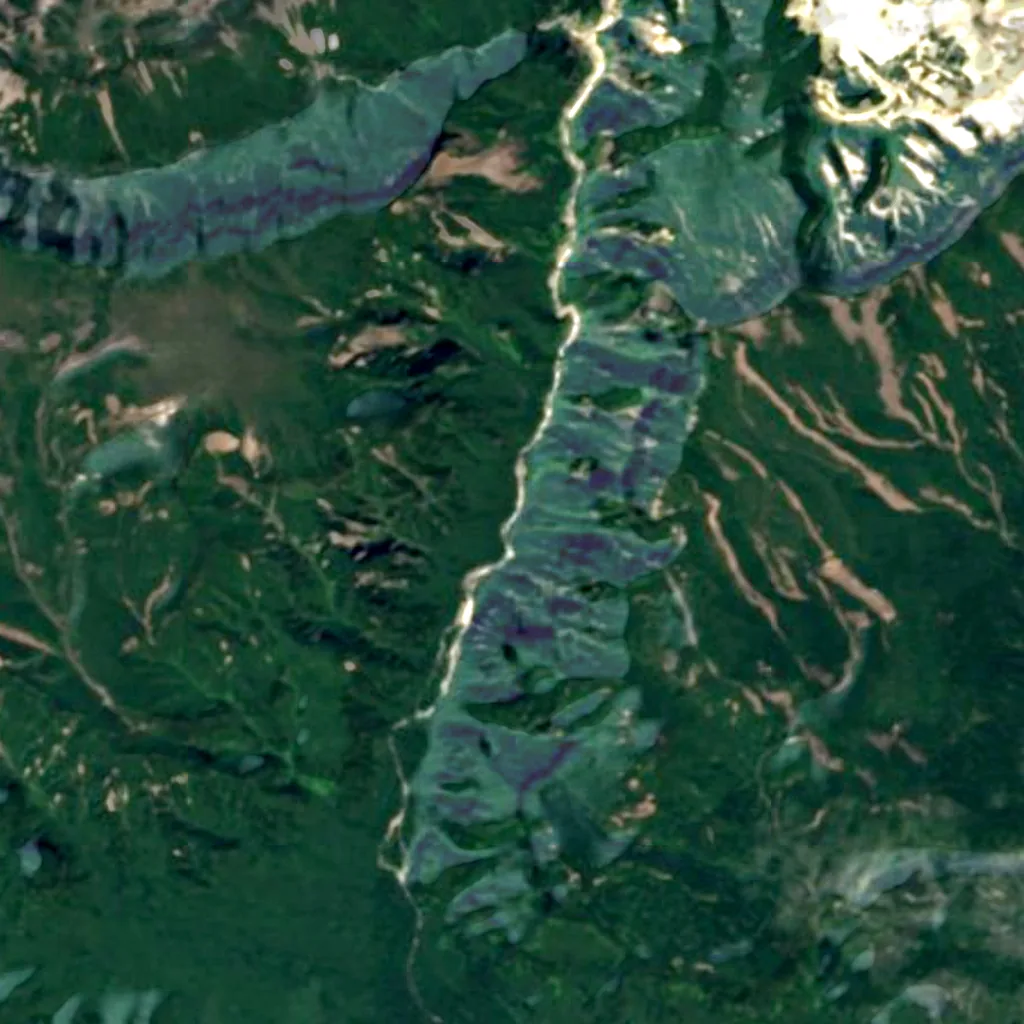 Valley of Geysers seen from above (Sentinel-2)
