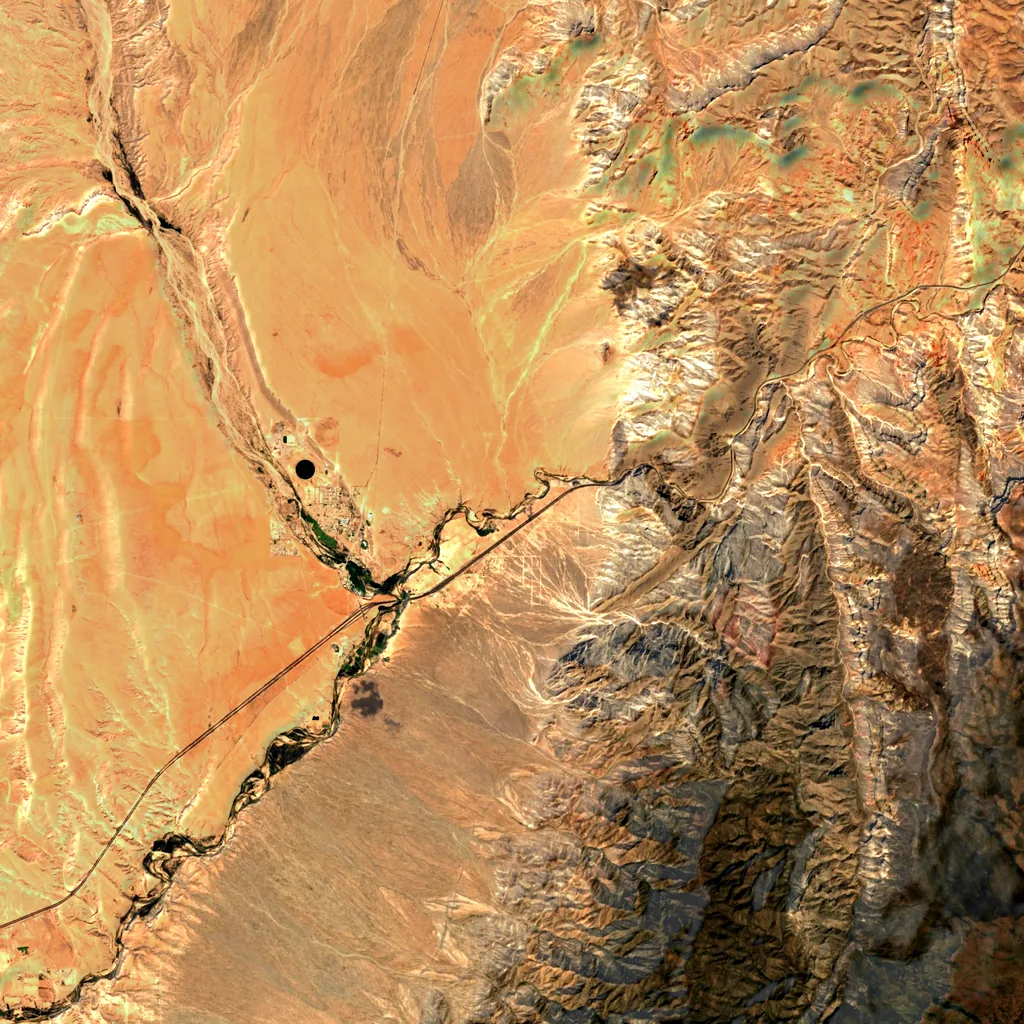 Virgin River Gorge seen from above (Sentinel-2)