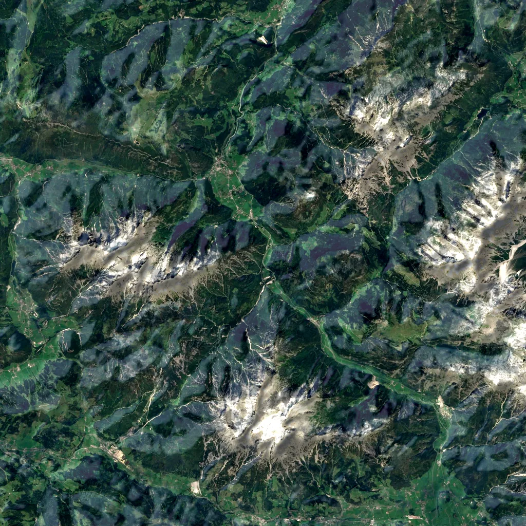Vorderkaserklamm seen from above (Sentinel-2)