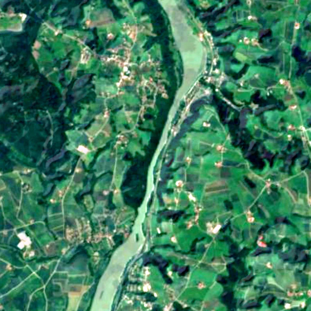 Vornbacher Enge bei Vornbach seen from above (Sentinel-2)