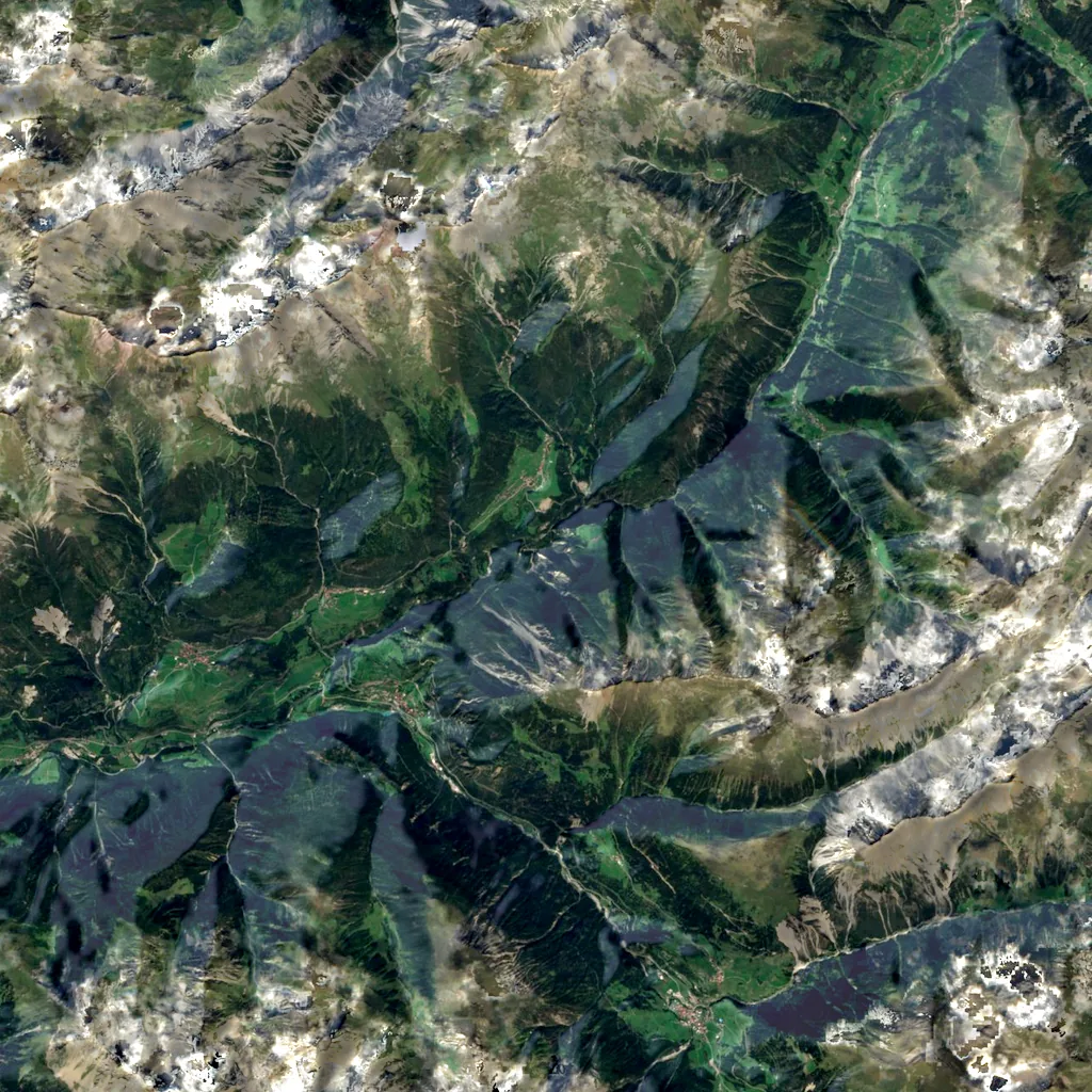 Zügen Gorge seen from above (Sentinel-2)